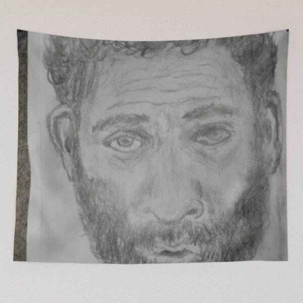 Item preview, Self-portrait -(120417)- Graphite stick/A4 sketchpad/white designed and sold by paulramnora.