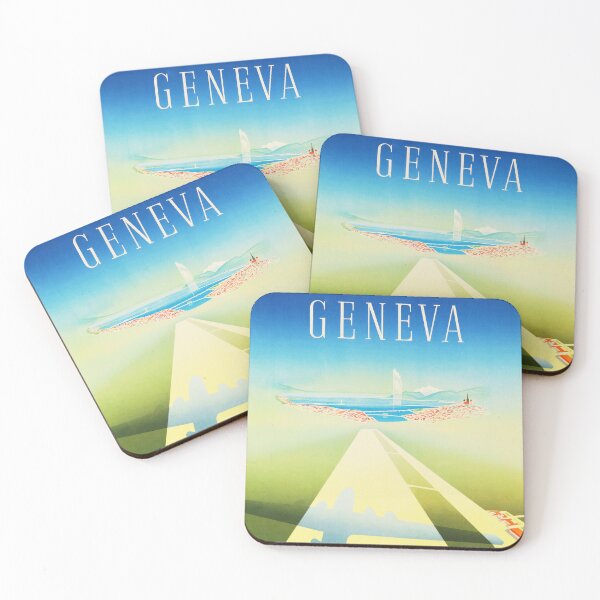 Item preview, GENEVA Intercontinental Airport SWITZERLAND 1948 by Walter Mahrer Vintage Airline Poster designed and sold by retroposters.