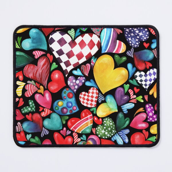 Item preview, Romantic Hearts Pattern - on black designed and sold by NPrintsDesign.