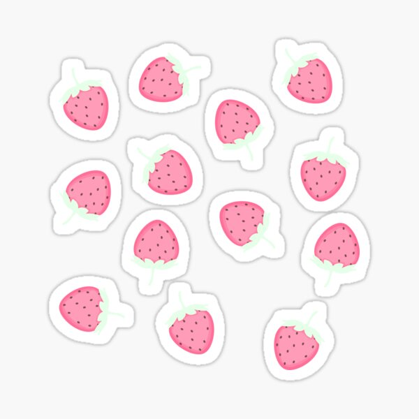 "Strawberries" Sticker for Sale by KawaiSticker | Redbubble