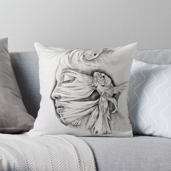 Swimming With The Ocean Throw Pillow