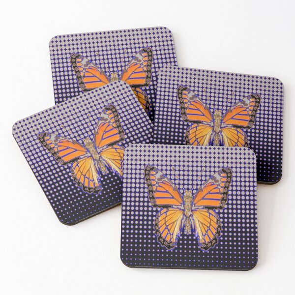 Item preview, MONARCH BUTTERFLY ON BLACK  PATTERNED GREY ABSTRACT  designed and sold by sharlesart.
