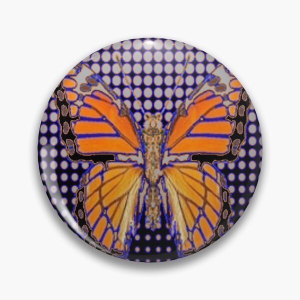 Item preview, MONARCH BUTTERFLY ON BLACK  PATTERNED GREY ABSTRACT  designed and sold by sharlesart.