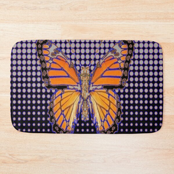 Item preview, MONARCH BUTTERFLY ON BLACK  PATTERNED GREY ABSTRACT  designed and sold by sharlesart.