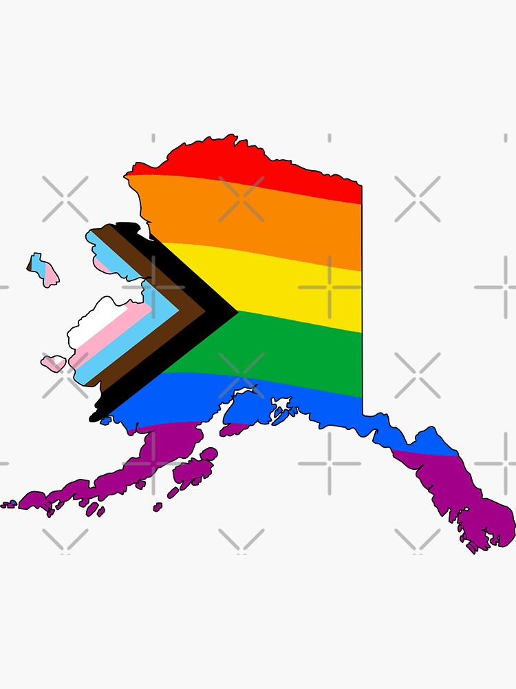 Thumbnail 3 of 3, Sticker, Alaska Progress Pride designed and sold by Gayesthetic.