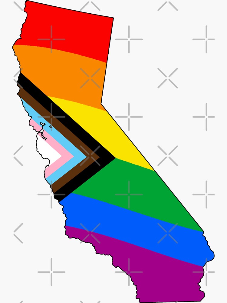 Thumbnail 3 of 3, Sticker, California Progress Pride designed and sold by Gayesthetic.
