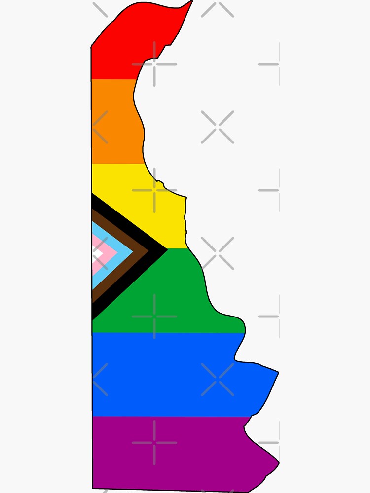 Thumbnail 3 of 3, Sticker, Delaware Progress Pride designed and sold by Gayesthetic.