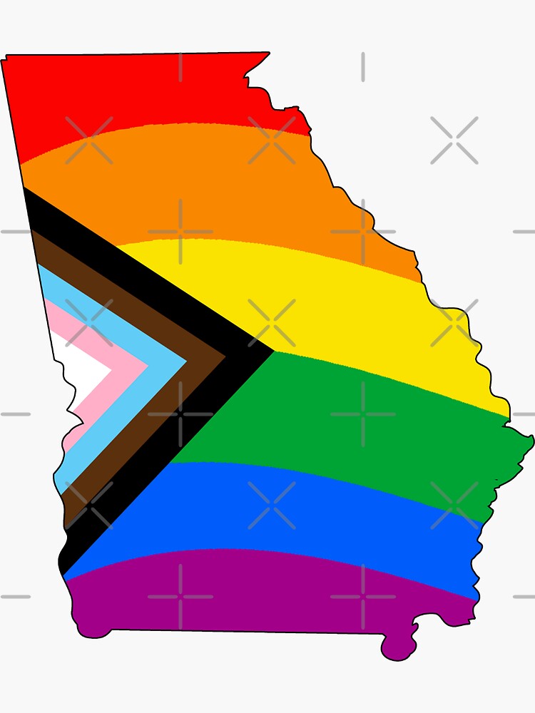 Thumbnail 3 of 3, Sticker, Georgia Progress Pride designed and sold by Gayesthetic.