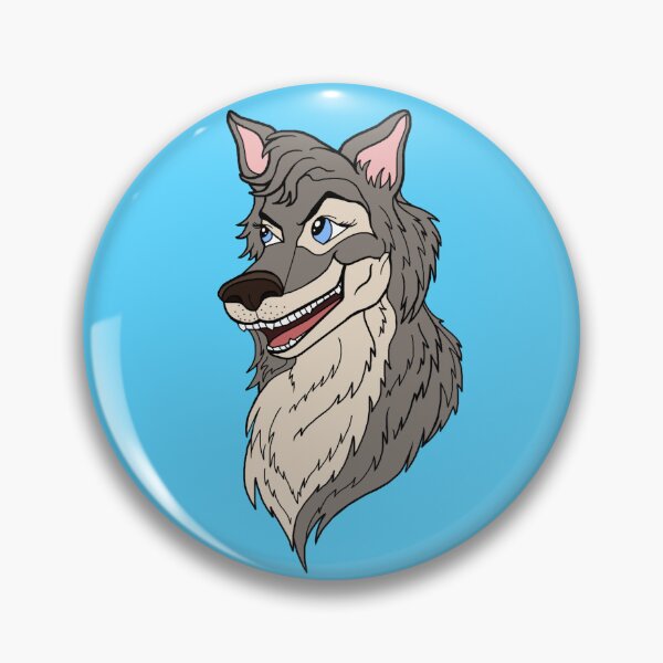Item preview, Expressive Grinning Mischievous Wolf Cartoon Head designed and sold by Deborah Camp.