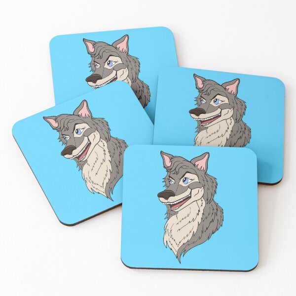 Item preview, Expressive Grinning Mischievous Wolf Cartoon Head designed and sold by Deborah Camp.