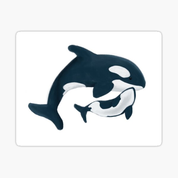 Mama Whale and Baby Sticker