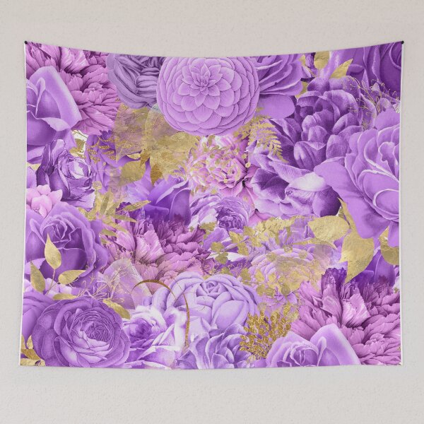 Item preview, Purple And Gold Summer Floral Seamless Pattern designed and sold by Ala Muk.