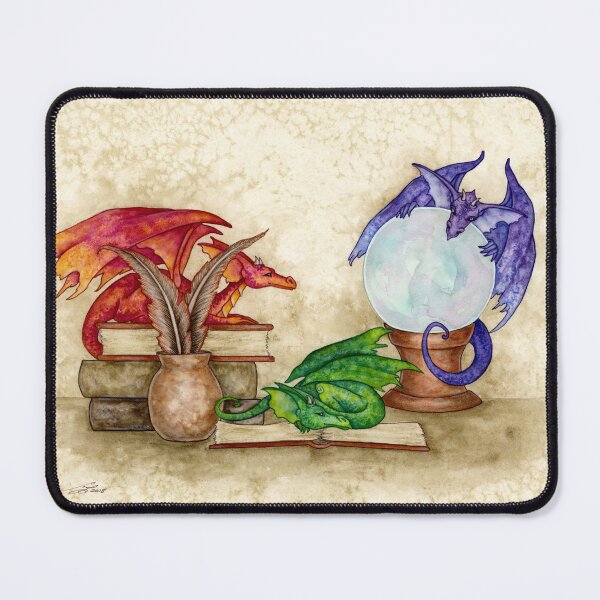Dragons In The Library Mouse Pad