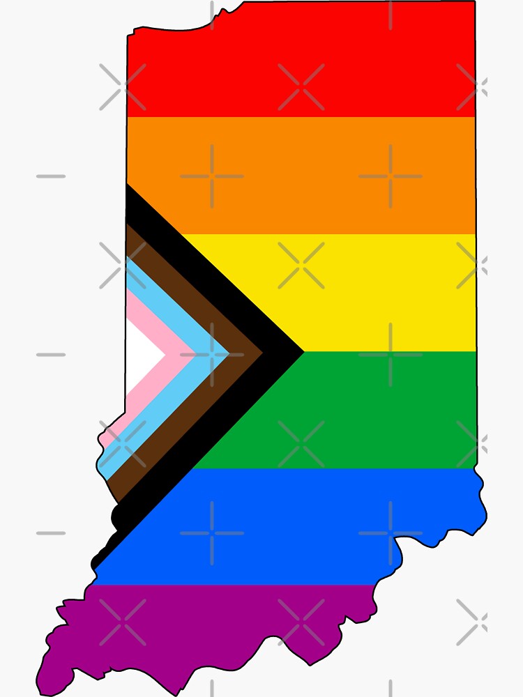 Thumbnail 3 of 3, Sticker, Indiana Progress Pride designed and sold by Gayesthetic.