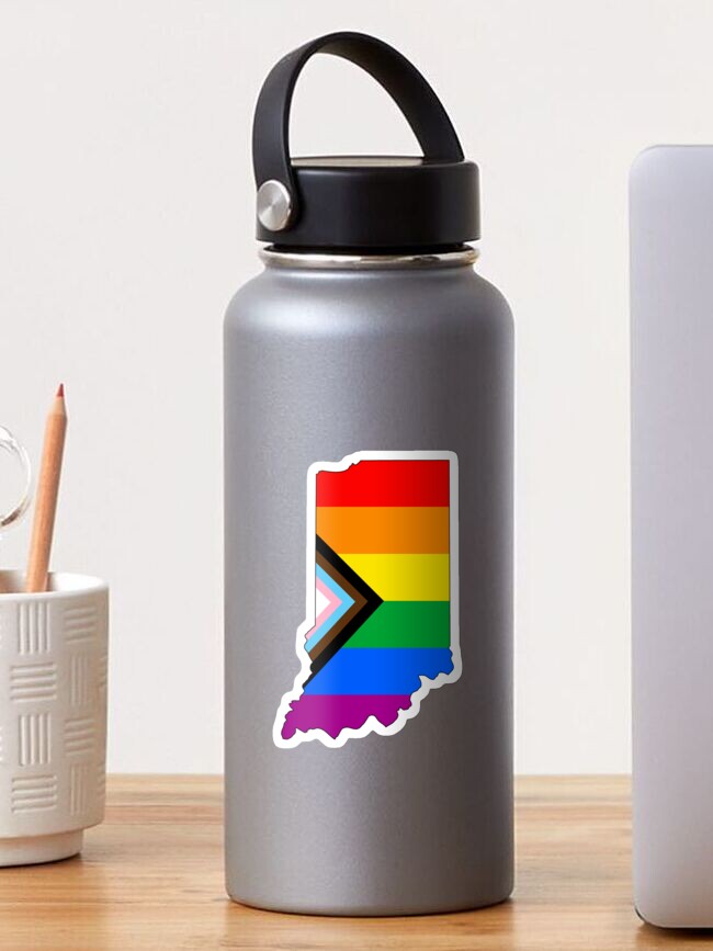 Thumbnail 1 of 3, Sticker, Indiana Progress Pride designed and sold by Gayesthetic.