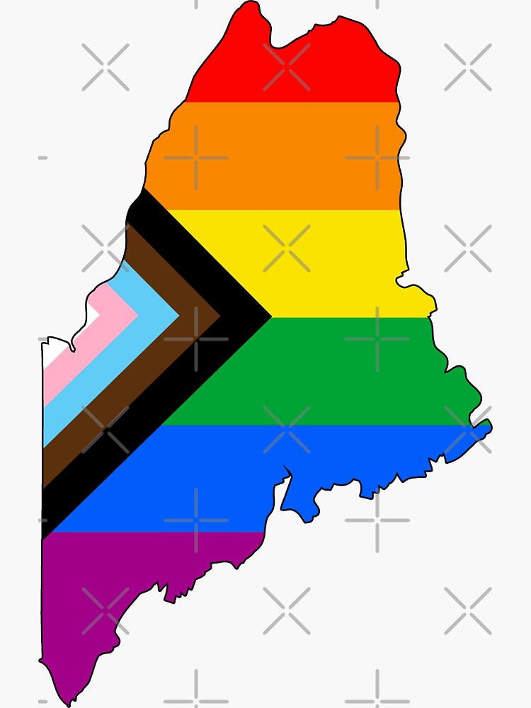 Thumbnail 3 of 3, Sticker, Maine Progress Pride designed and sold by Gayesthetic.
