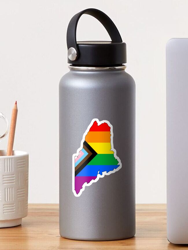 Thumbnail 1 of 3, Sticker, Maine Progress Pride designed and sold by Gayesthetic.