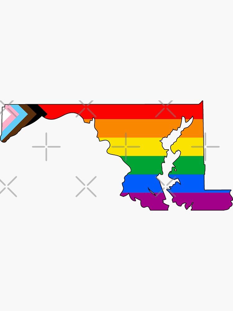 Thumbnail 3 of 3, Sticker, Maryland Progress Pride designed and sold by Gayesthetic.