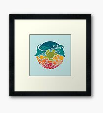 Aquatic Rainbow (light blue) Framed Print