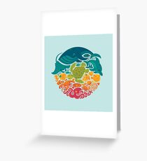 Tarjeta de felicitación Arco iris acuático (azul claro)