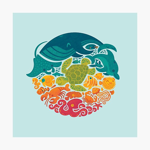 Aquatic Rainbow (light blue) Photographic Print
