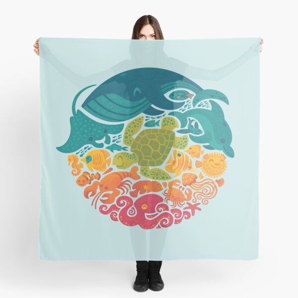 Arc-en-ciel aquatique (bleu clair) Foulard