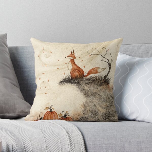 Guarding the Pumpkin Patch Throw Pillow