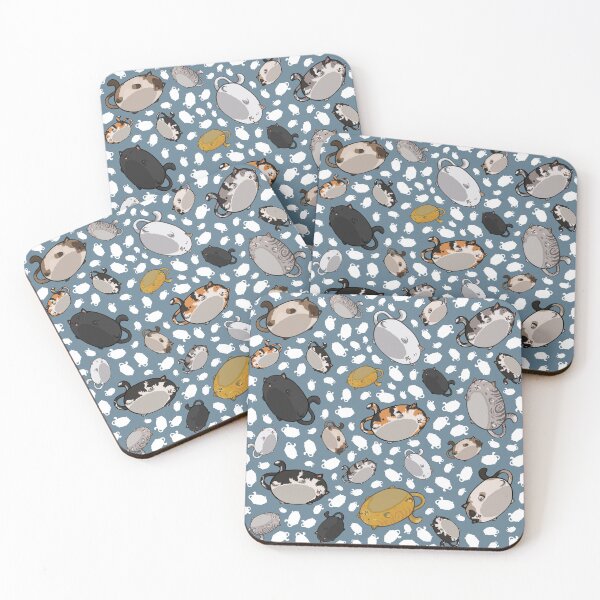 Item preview, All Over Flying Cats - Gray Blue designed and sold by WeirdOwU.