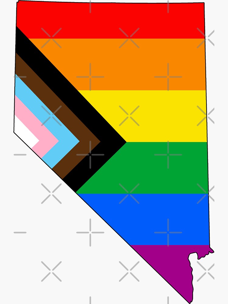 Thumbnail 3 of 3, Sticker, Nevada Progress Pride designed and sold by Gayesthetic.