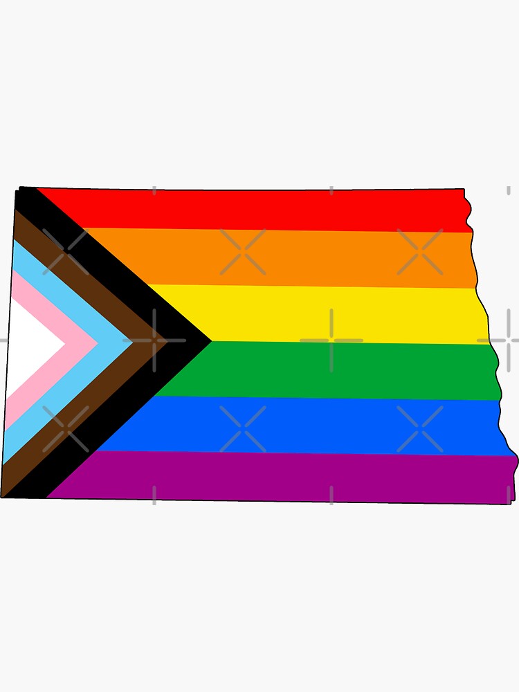 Thumbnail 3 of 3, Sticker, North Dakota Progress Pride designed and sold by Gayesthetic.