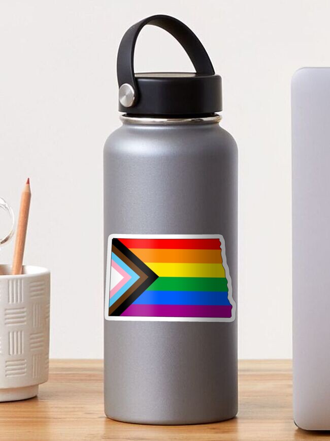Thumbnail 1 of 3, Sticker, North Dakota Progress Pride designed and sold by Gayesthetic.