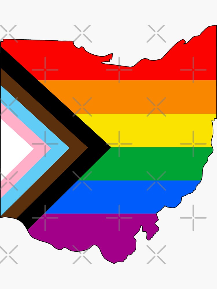 Thumbnail 3 of 3, Sticker, Ohio Progress Pride designed and sold by Gayesthetic.