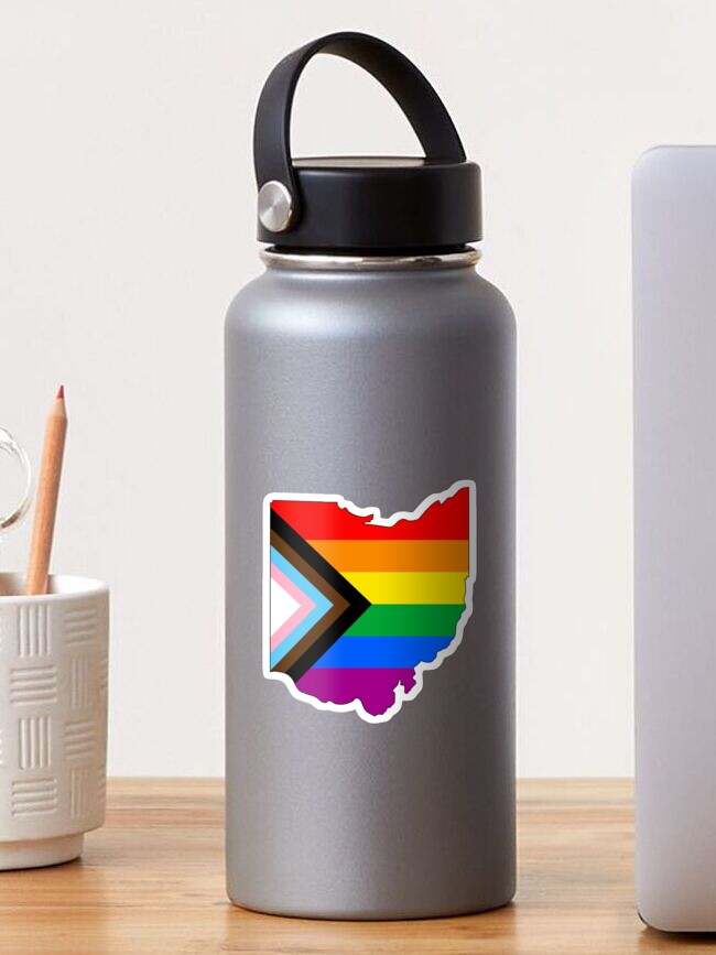 Thumbnail 1 of 3, Sticker, Ohio Progress Pride designed and sold by Gayesthetic.