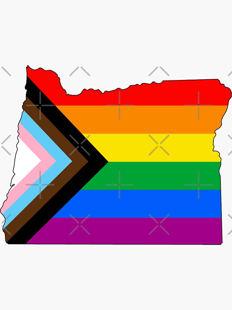 Thumbnail 3 of 3, Sticker, Oregon Progress Pride designed and sold by Gayesthetic.