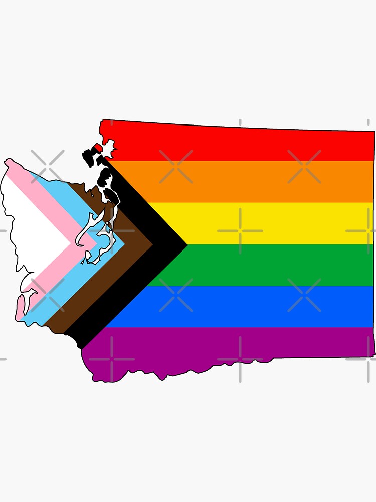 Thumbnail 3 of 3, Sticker, Washington Progress Pride designed and sold by Gayesthetic.