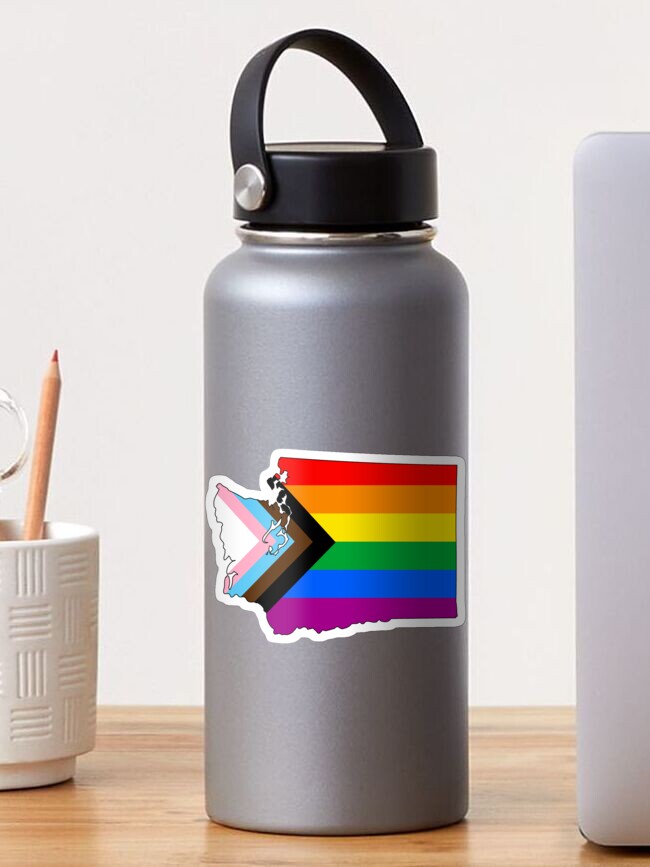 Thumbnail 1 of 3, Sticker, Washington Progress Pride designed and sold by Gayesthetic.