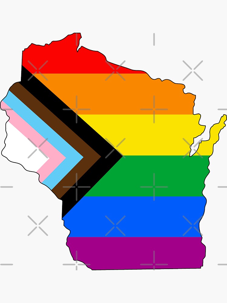 Thumbnail 3 of 3, Sticker, Wisconsin Progress Pride designed and sold by Gayesthetic.