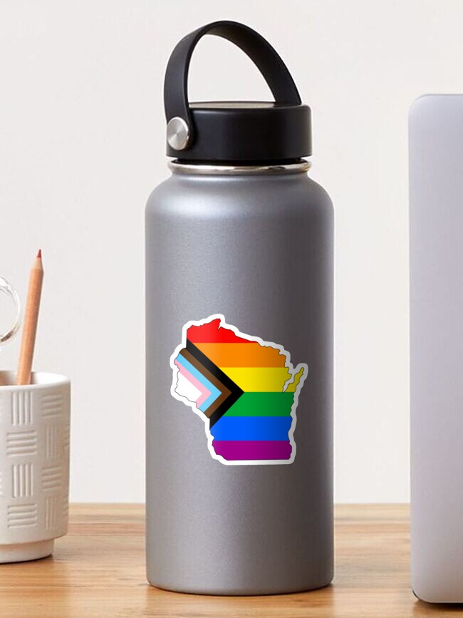 Thumbnail 1 of 3, Sticker, Wisconsin Progress Pride designed and sold by Gayesthetic.