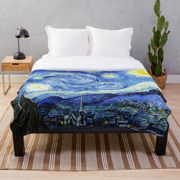 The Starry Night - Vincent van Gogh Throw Blanket