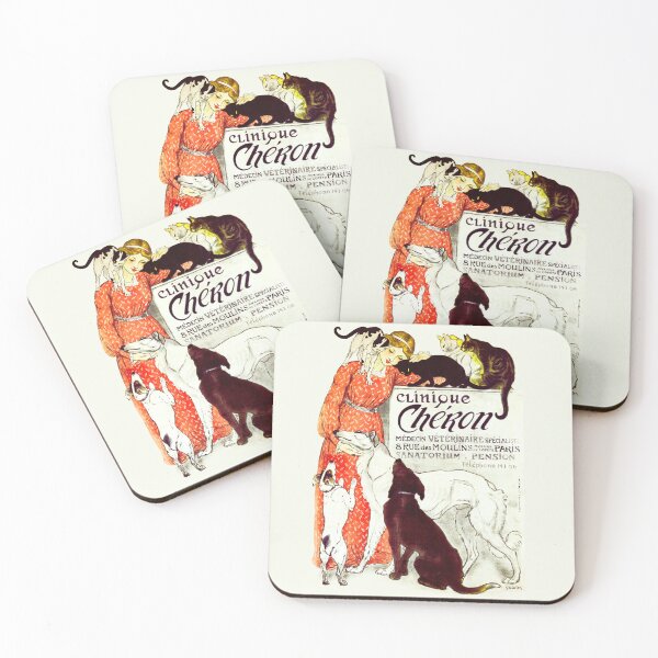 Artikelvorschau, Clinique Cheron Vintage Hund und Katze Steinlen, veterinärmedizinische Vintage-Werbung für Katzen und Hunde entworfen und verkauft von TeeARTHY.