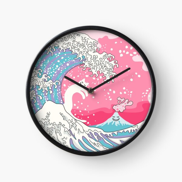 Psychodelic Bubblegum Kunagawa Surfer Cat Uhr
