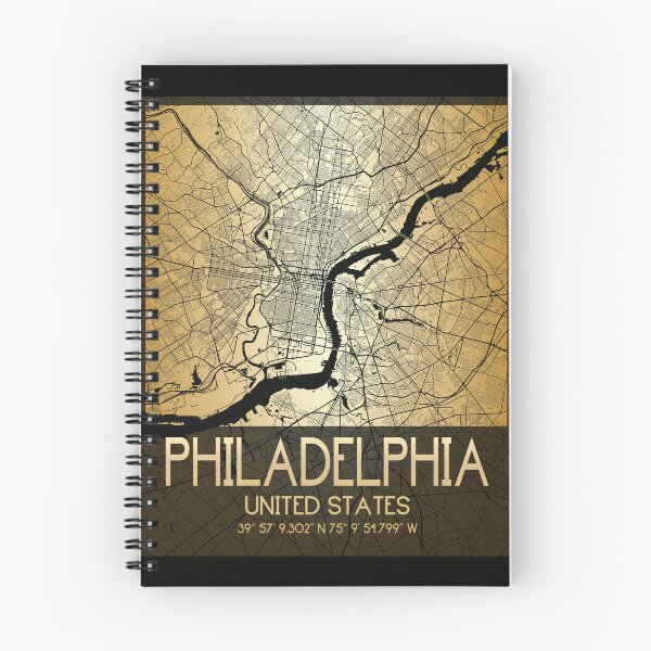 Item preview, PHILADELPHIA PENNSYLVANIA DECOR MAP MONOCHROME GOLD v2 designed and sold by lukas69graphic.