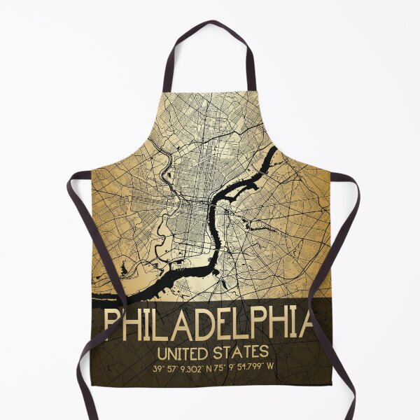 Item preview, PHILADELPHIA PENNSYLVANIA DECOR MAP MONOCHROME GOLD v2 designed and sold by lukas69graphic.