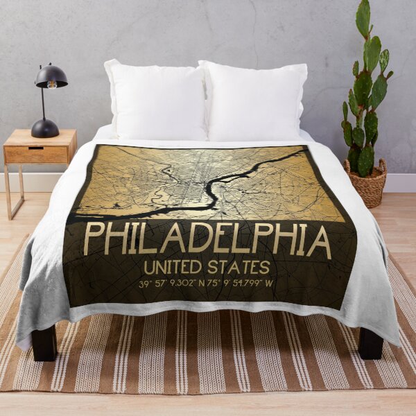 Item preview, PHILADELPHIA PENNSYLVANIA DECOR MAP MONOCHROME GOLD v2 designed and sold by lukas69graphic.