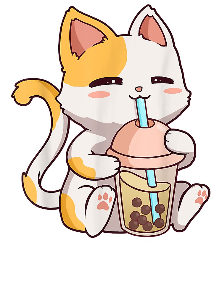 Boba Tea Bubble Cat Kawaii Neko Anime Cute Cat Boba\