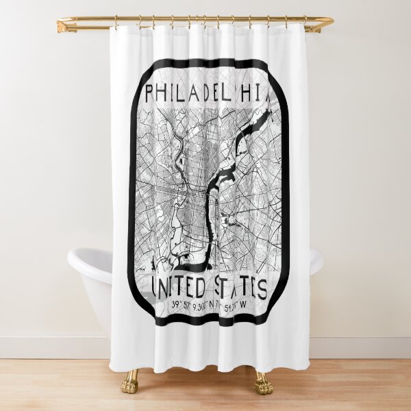 Item preview, PHILADELPHIA PENNSYLVANIA DECOR MAP MONOCHROME WHITE designed and sold by lukas69graphic.