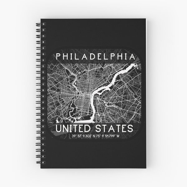 Item preview, PHILADELPHIA PENNSYLVANIA DECOR MAP MONOCHROME BLACK designed and sold by lukas69graphic.
