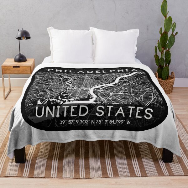 Item preview, PHILADELPHIA PENNSYLVANIA DECOR MAP MONOCHROME BLACK designed and sold by lukas69graphic.