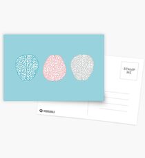 Brainy Pastel Pattern (Awesome Pastel Brains) Postcards