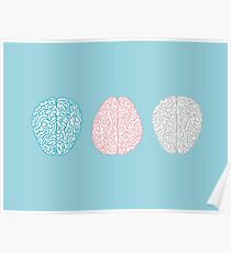 Brainy Pastel Pattern (Awesome Pastel Brains) Poster